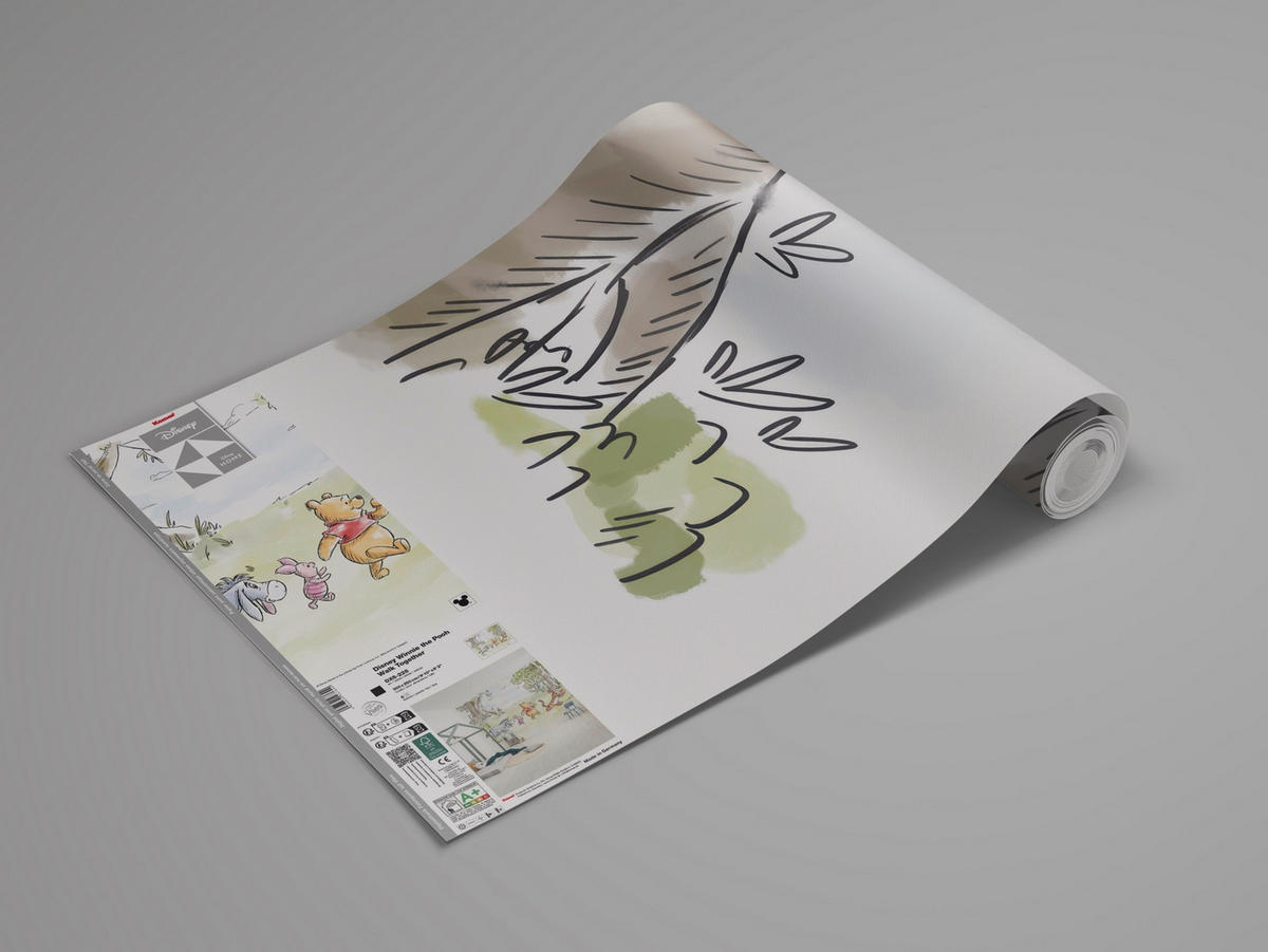 FOTOTAPETE WINNIE THE POOH WALK  - Naturfarben, Design, Textil (300/250cm) - Disney