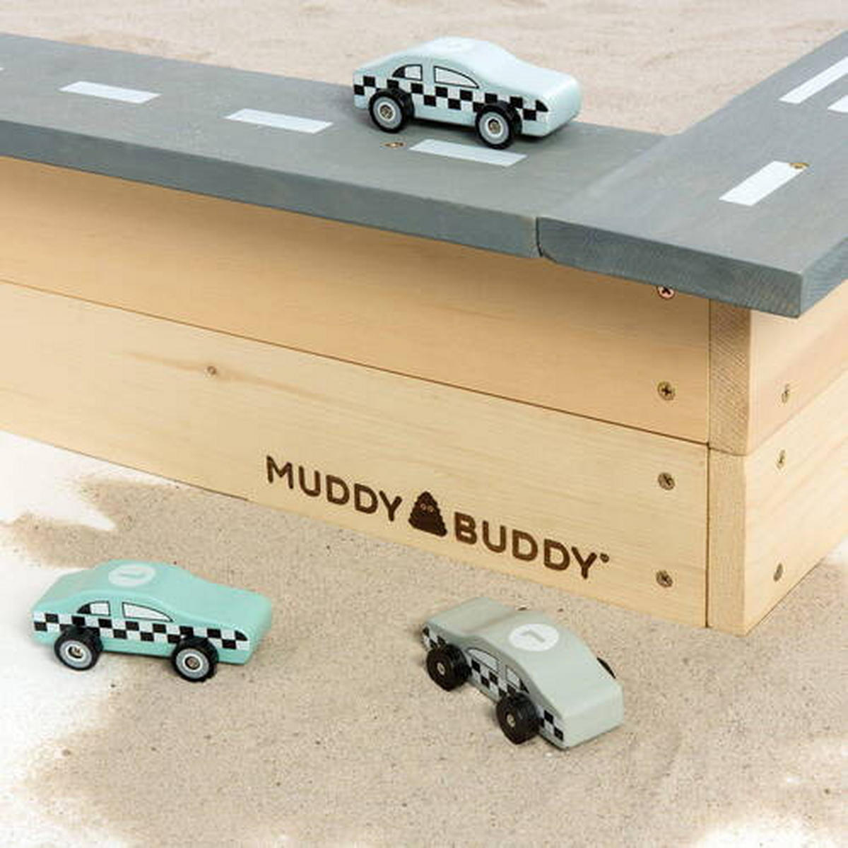 SANDKASTEN 135/125/20 cm  - Naturfarben/Grau, Basics, Holz (135/125/20cm) - MUDDY BUDDY