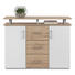 KOMMODE Eichefarben, Weiß - Eichefarben/Silberfarben, KONVENTIONELL, Holzwerkstoff/Kunststoff (116/90/38cm) - Carryhome KOMMODE Eichefarben, Weiß - Eichefarben/Silberfarben, KONVENTIONELL, Holzwerkstoff/Kunststoff (116/90/38cm) - Carryhome