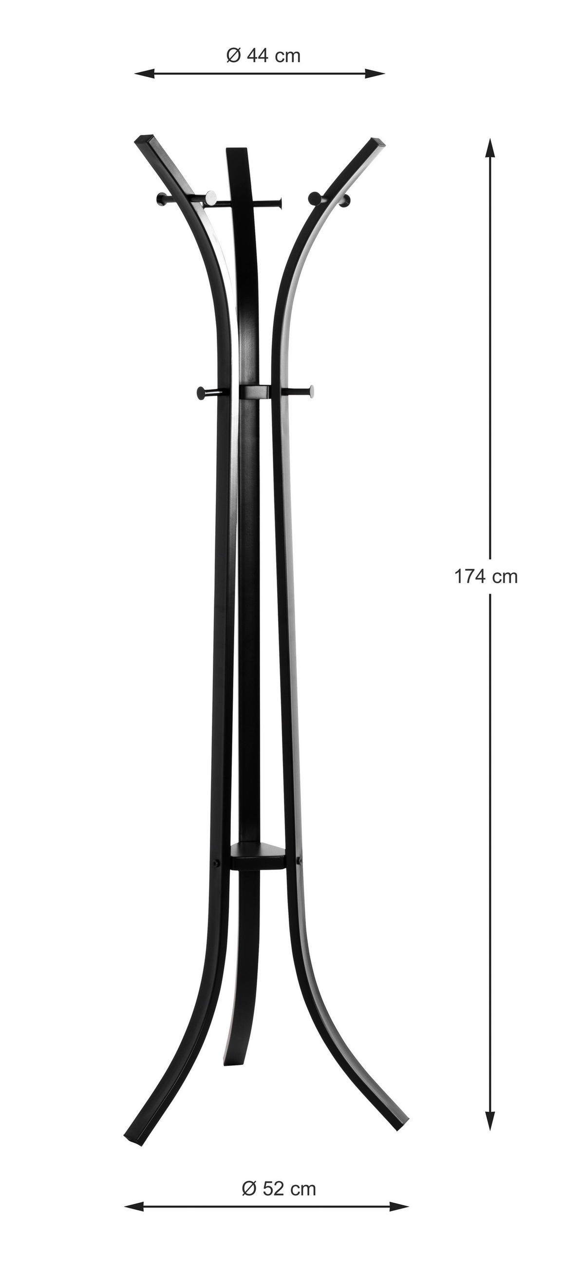 KLEIDERSTÄNDER in Schwarz 45/177/45 cm   - Schwarz, Basics, Metall (45/177/45cm)