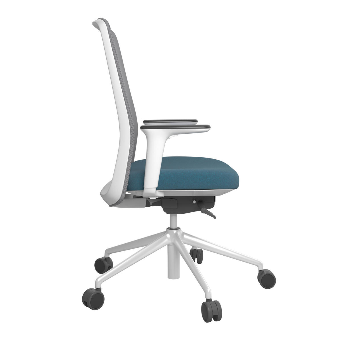 DREHSTUHL Grau, Weiß, Petrol  - Petrol/Weiß, MODERN, Kunststoff/Textil (70/103-115/70cm)