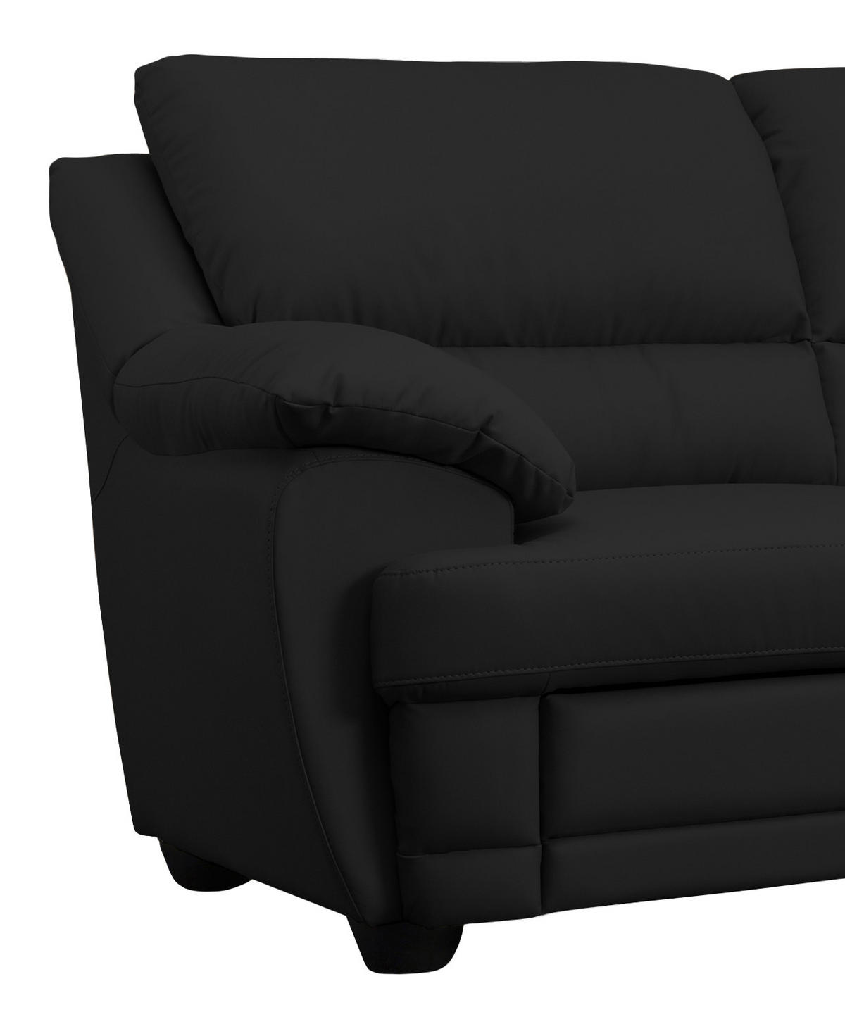 ECKSOFA in Lederlook Schwarz  - Schwarz, Design, Kunststoff/Textil (245/225cm) - Livetastic