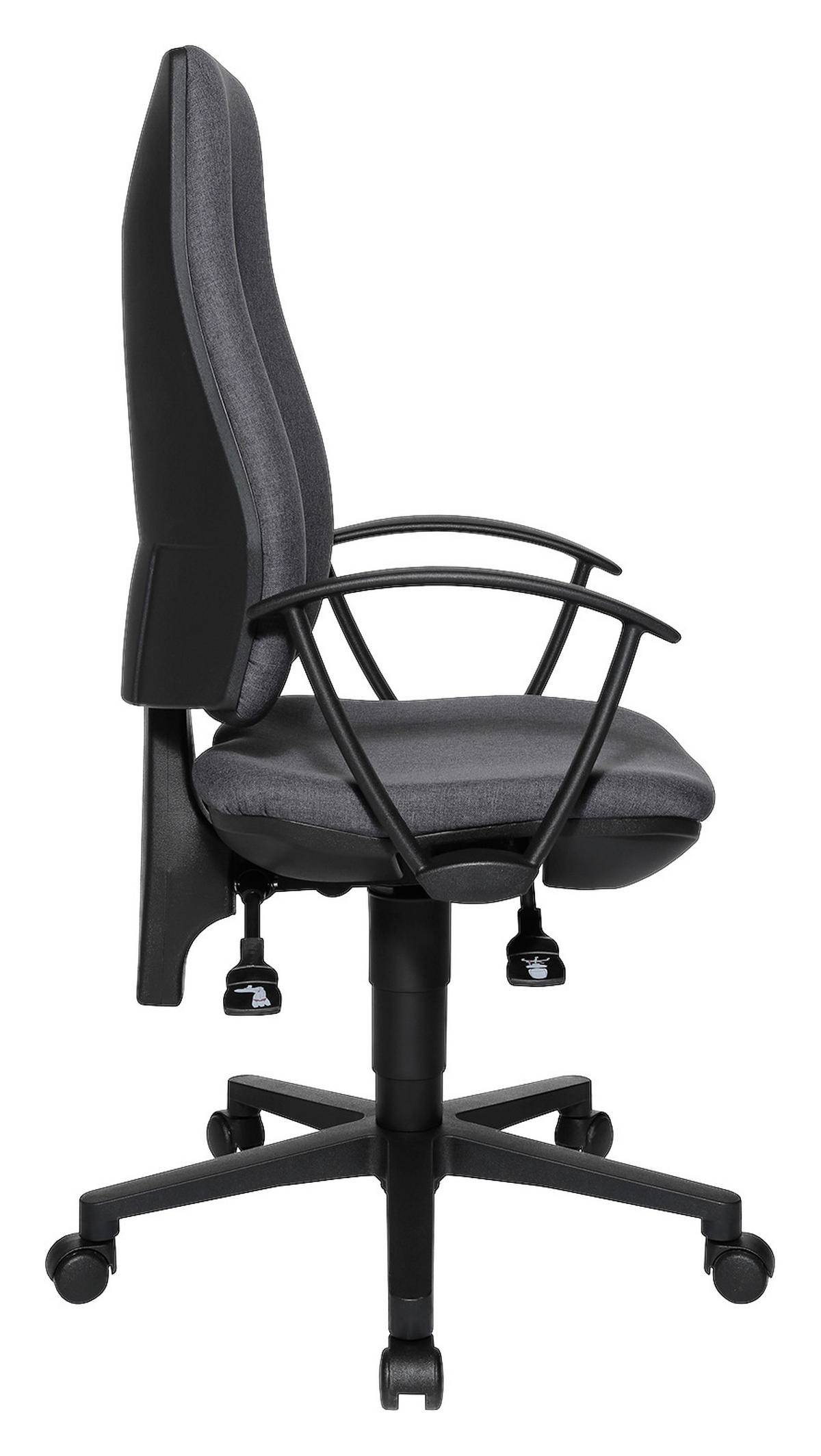 DREHSTUHL Flachgewebe Anthrazit, Schwarz  - Anthrazit/Schwarz, Design, Kunststoff/Textil (60/103-111/55cm) - Topstar