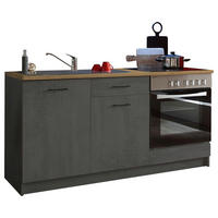 KÜCHENLEERBLOCK 160 cm   in Anthrazit, Eichefarben  - Eichefarben/Anthrazit, KONVENTIONELL, Holzwerkstoff/Kunststoff (160cm) - Carryhome