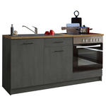 KÜCHENLEERBLOCK 160 cm   in Anthrazit, Eichefarben  - Eichefarben/Anthrazit, KONVENTIONELL, Holzwerkstoff/Kunststoff (160cm) - Xora