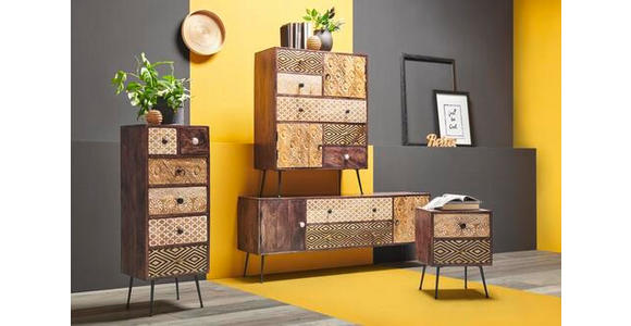 KOMMODE  in 80/90/35 cm  - Goldfarben/Multicolor, LIFESTYLE, Holz/Metall (80/90/35cm) - Landscape