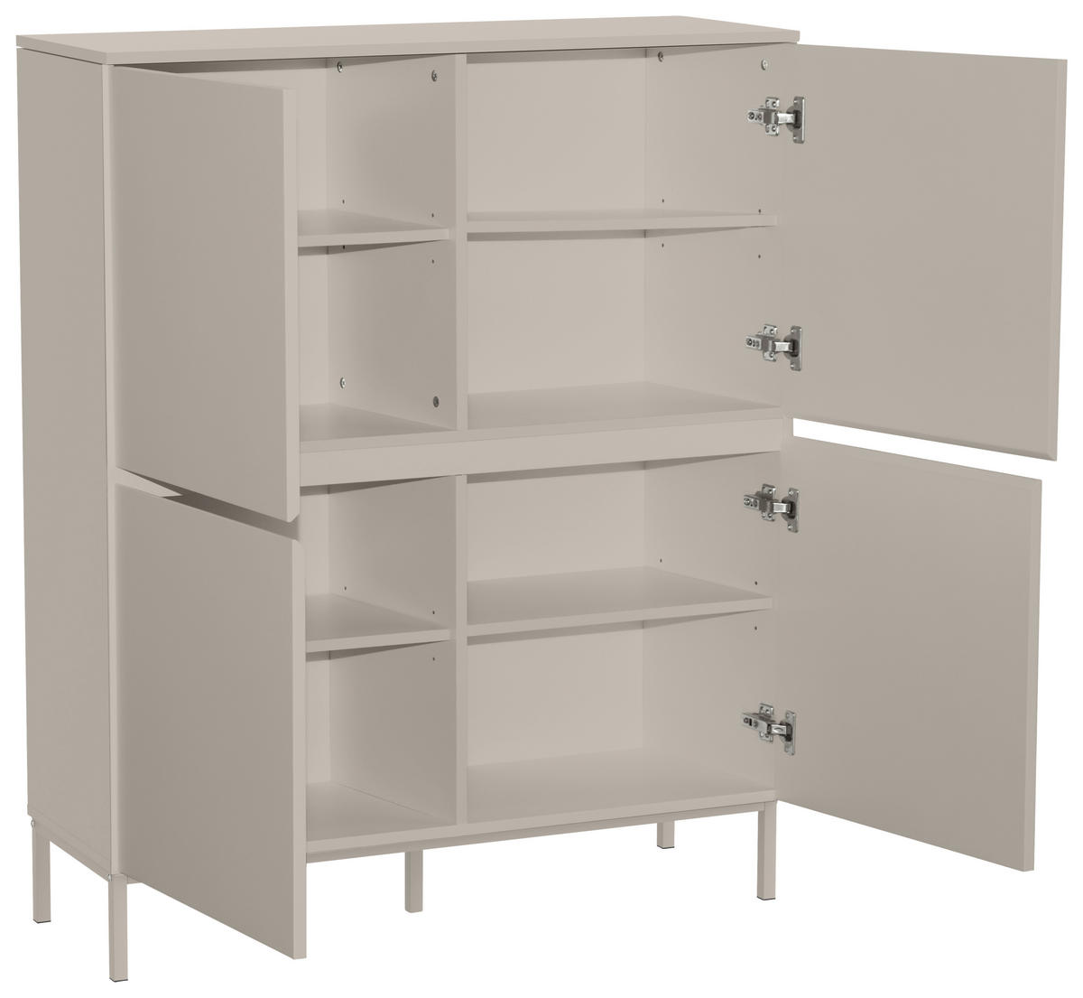 HÖG BYRÅ  i 100/122/35 cm  - kashmir, Design, metall/trämaterial (100/122/35cm) - home24