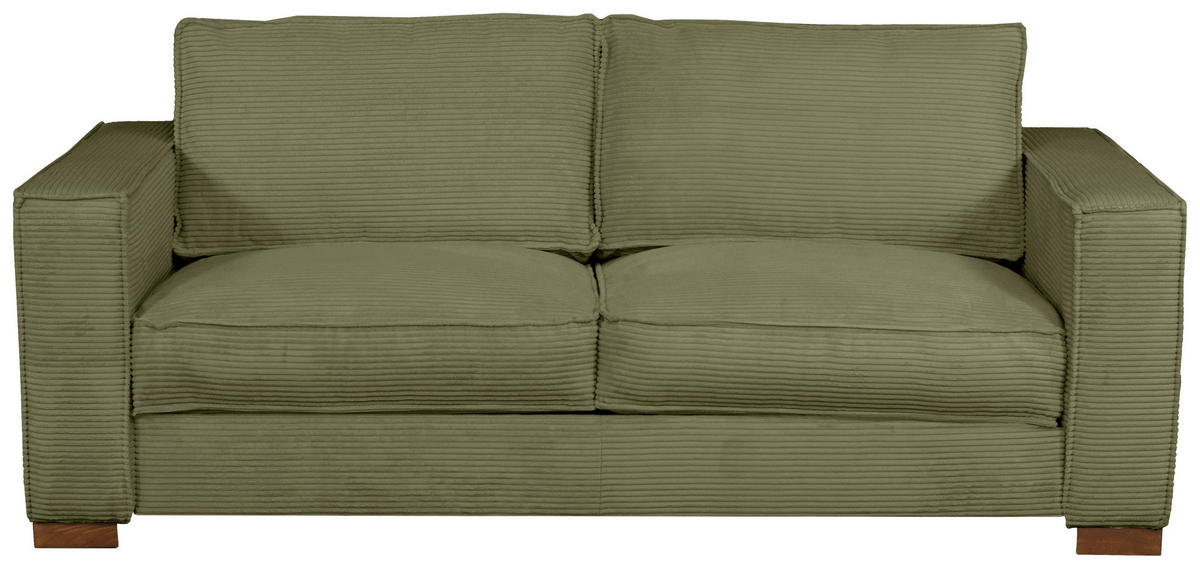 SCHLAFSOFA in Textil Grün  - Dunkelbraun/Grün, Design, Holz/Textil (203/85/99cm) - MID.YOU