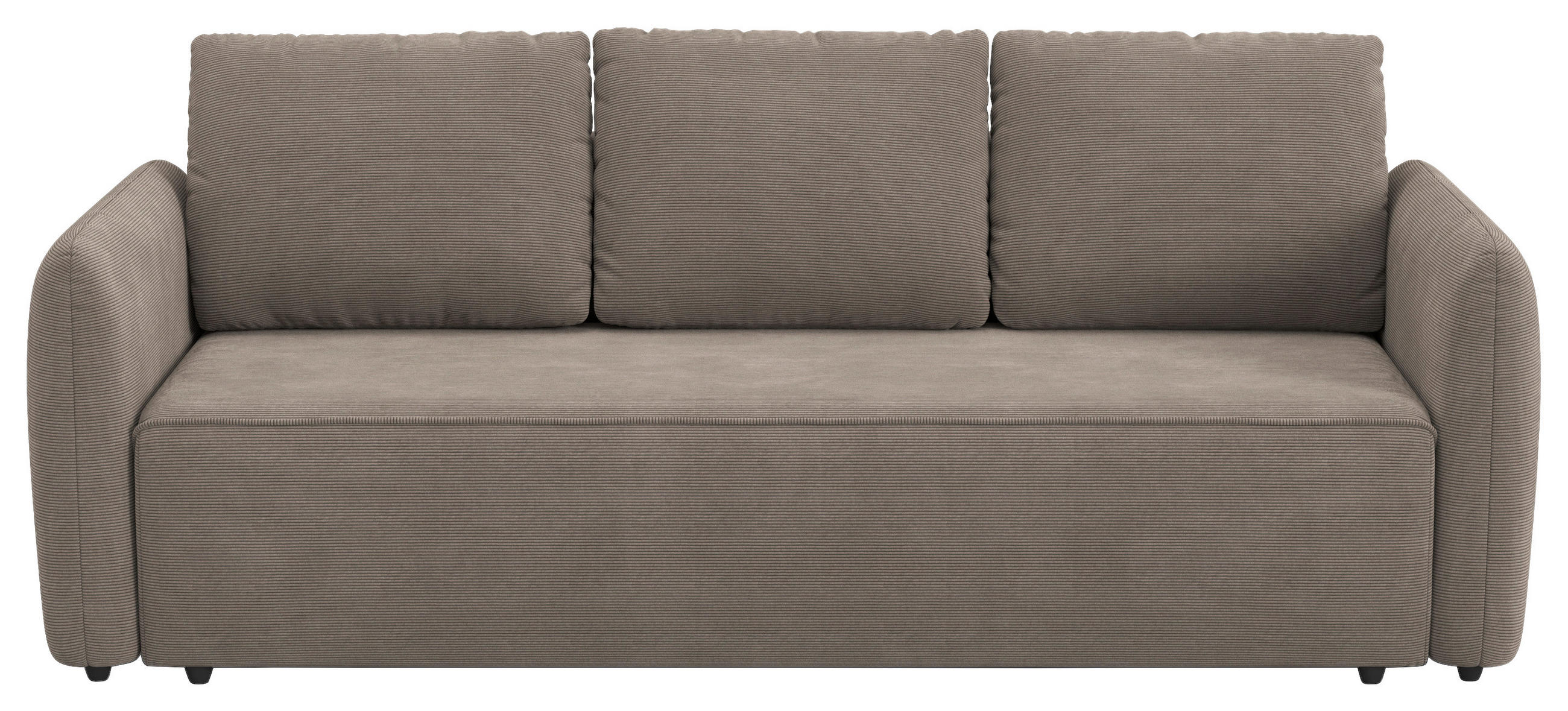 SCHLAFSOFA Cord Taupe  - Taupe/Schwarz, Trend, Kunststoff/Textil (222/89/102cm) - MID.YOU