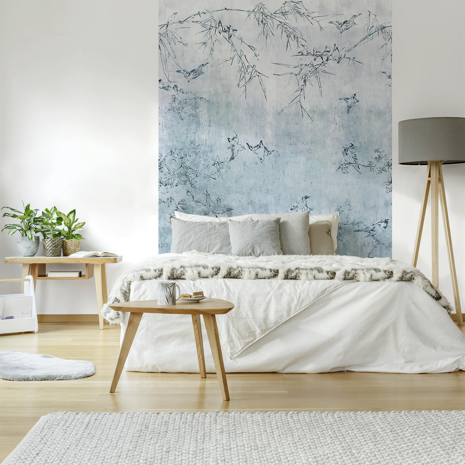 FOTOTAPETE  - Blau/Weiß, Basics, Papier/Kunststoff (186/280cm) - Xora