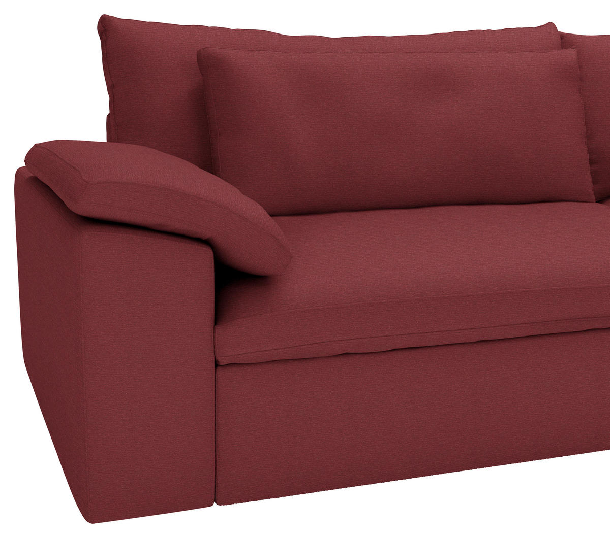 ECKSOFA  Chenille Bordeaux  - Bordeaux/Schwarz, Modern, Kunststoff/Textil (306/198cm) - Carryhome