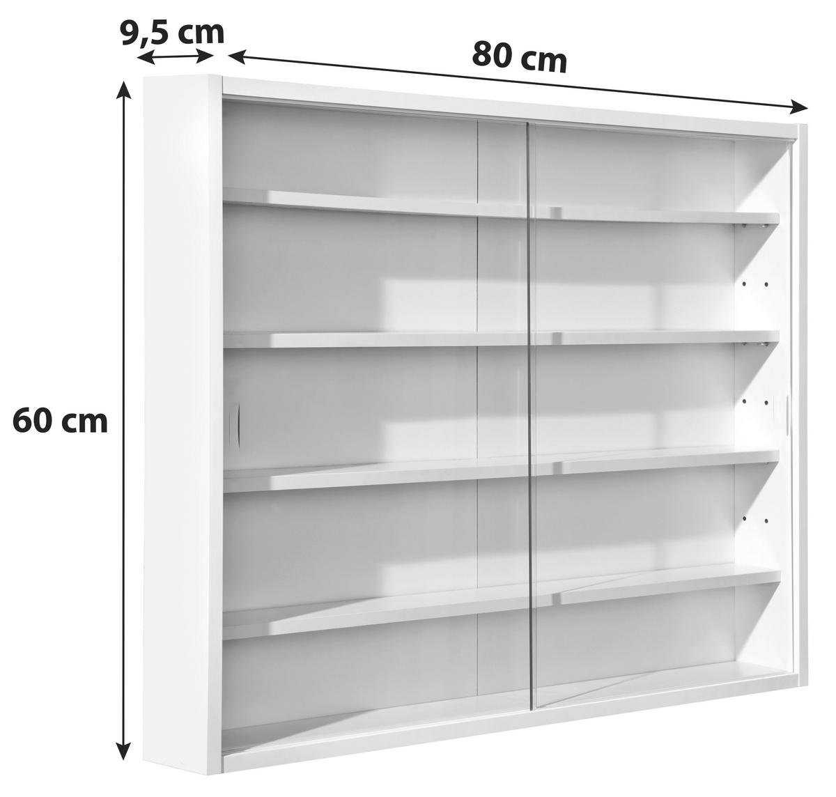HÄNGEVITRINE in Weiß  - Weiß, KONVENTIONELL, Glas/Holzwerkstoff (80/60/9,5cm) - MID.YOU