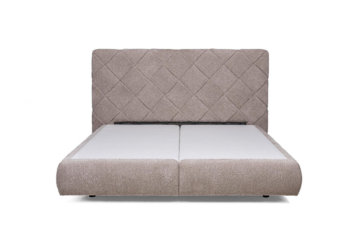 KONTINENTALSÄNG 180/200 cm,  in mocca, bäddmadrass, H2 = medelfast  - svart/mocca, Design, trämaterial/trä (180/200cm) - Visionight