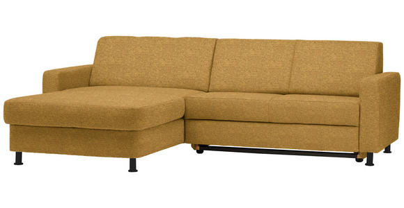 ECKSOFA in Webstoff Honig 165/257 cm - Schwarz/Honig, Design, Kunststoff/Textil (165/257cm) - Xora