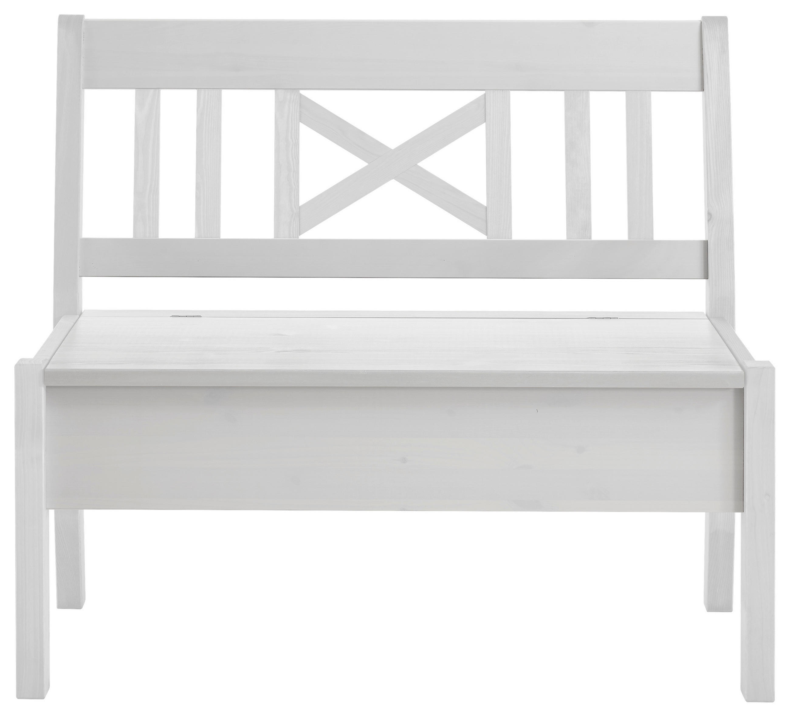 SITZBANK 105/93/58 cm Weiß Kiefer massiv  - Weiß, ROMANTIK / LANDHAUS, Holz (105/93/58cm) - Boxxx