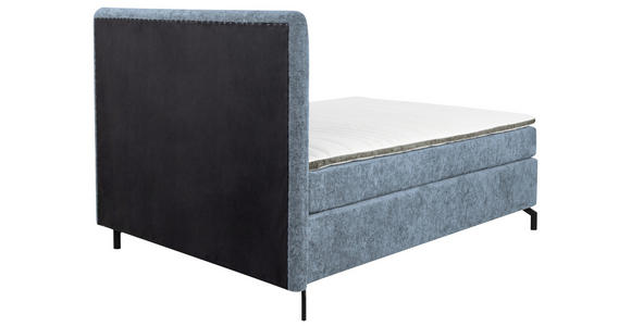 BOXSPRINGBETT 140/200 cm  in Hellblau  - Schwarz/Hellblau, Design, Textil/Metall (140/200cm) - Esposa