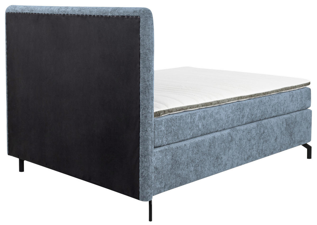 BOXSPRINGBETT 140/200 cm  in Hellblau  - Schwarz/Hellblau, Design, Textil/Metall (140/200cm) - Esposa