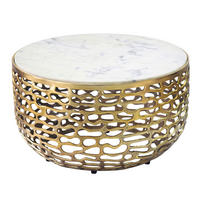 COUCHTISCH 60/60/35 cm rund Goldfarben  - Goldfarben, Design, Stein/Metall (60/60/35cm) - Livetastic