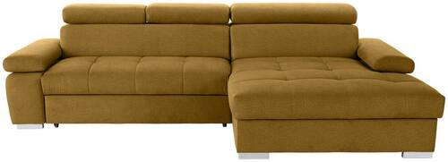 ECKSOFA Ecru Velours  - Ecru/Silberfarben, Design, Holz/Textil (292/183cm) - Livetastic