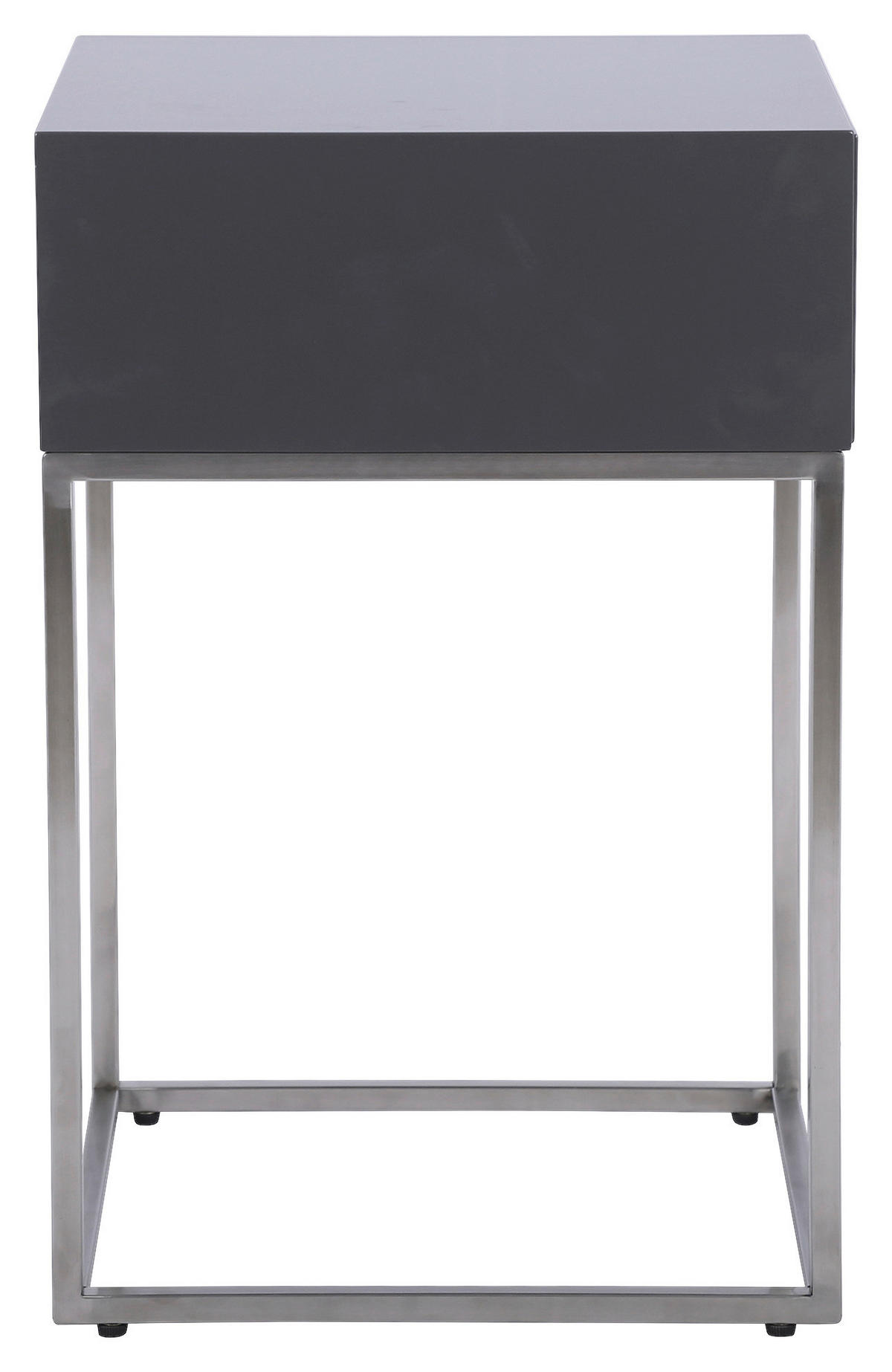 NACHTKÄSTCHEN 40/62/40 cm  in Anthrazit, Silberfarben  - Anthrazit/Silberfarben, Basics, Holzwerkstoff/Metall (40/62/40cm) - Xora