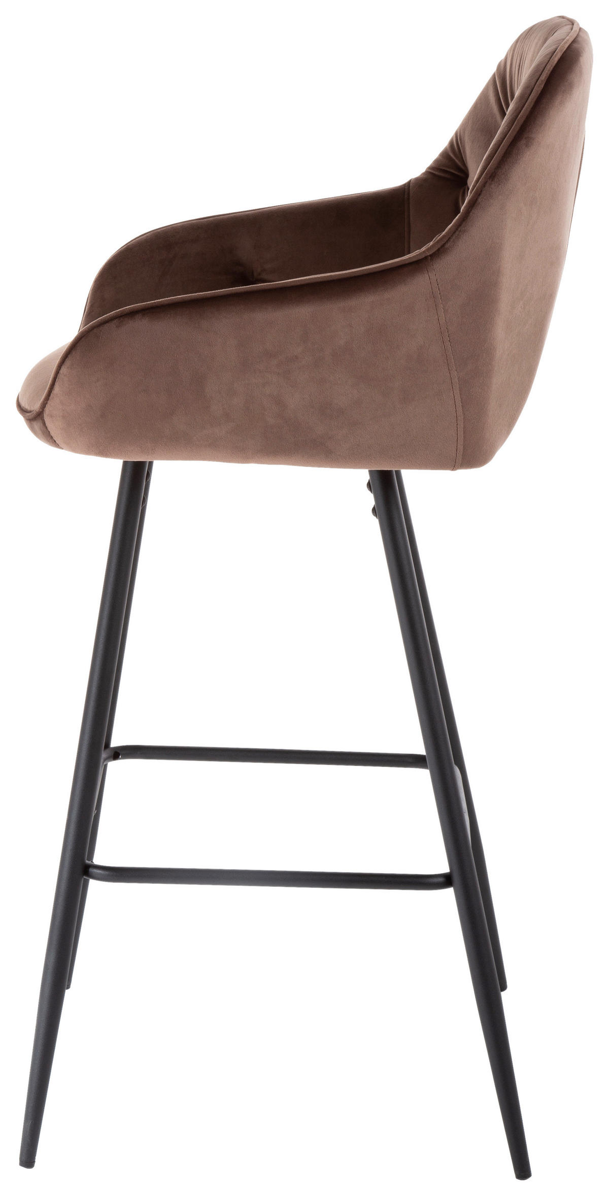 BAROVÁ STOLIČKA, hnedá - hnedá/čierna, Design, kov/textil (55/107/53cm) - Carryhome