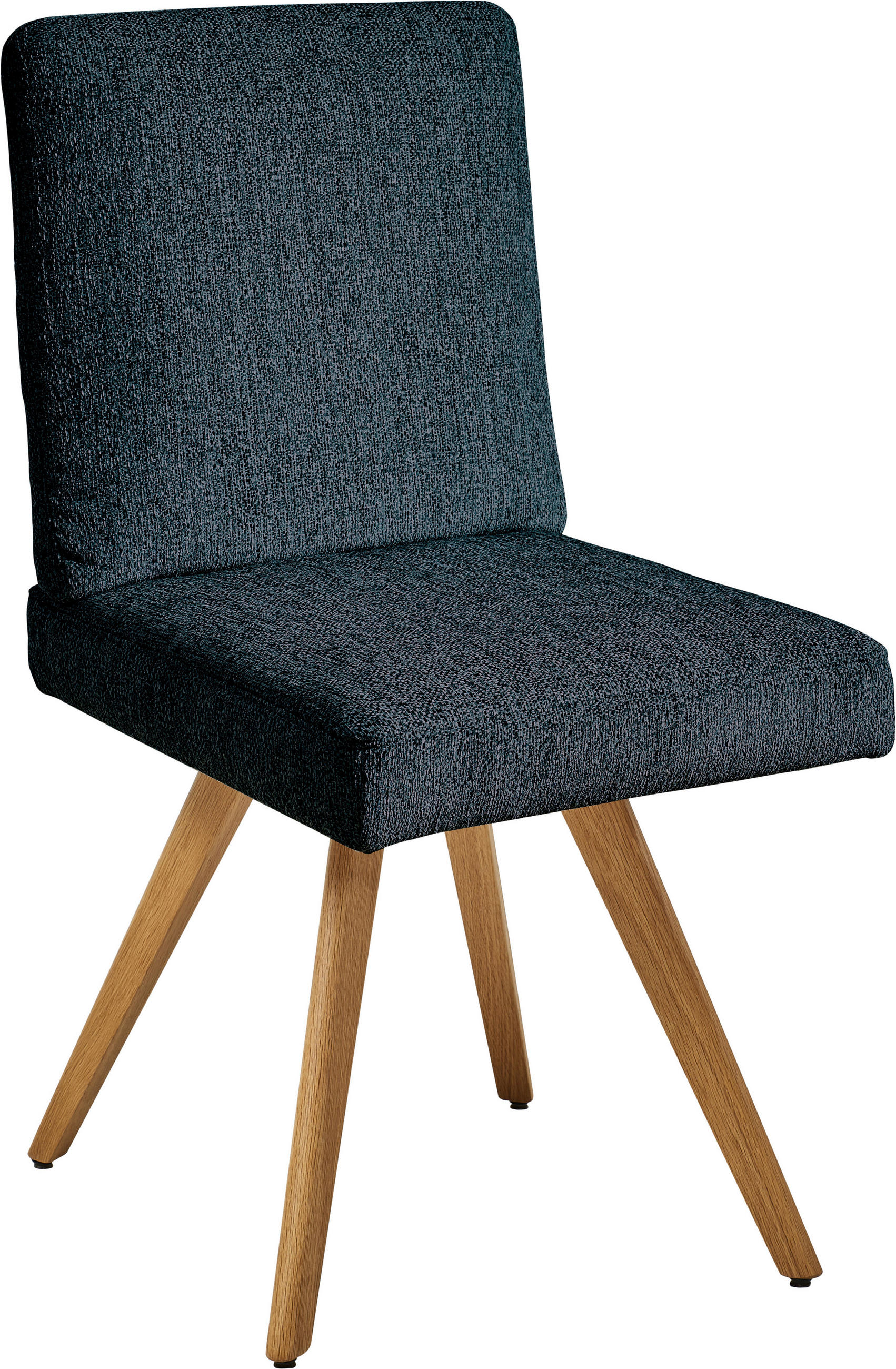 STUHL  in Chenille Holz, Textil  - Eichefarben/Dunkelblau, Design, Holz/Textil (46/94/58cm) - Dieter Knoll