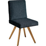 STUHL  in Chenille Holz, Textil  - Eichefarben/Dunkelblau, Design, Holz/Textil (46/94/58cm) - Dieter Knoll