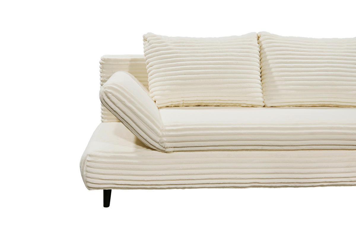 SCHLAFSOFA in Cord Beige  - Beige/Schwarz, Konventionell, Holz/Textil (212/88/101cm) - MID.YOU