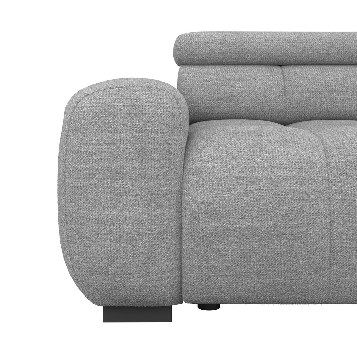 BIGSOFA inkl. mot. Funktion Webstoff Grau  - Schwarz/Grau, Design, Kunststoff/Textil (248/77-97/108cm) - Welnova