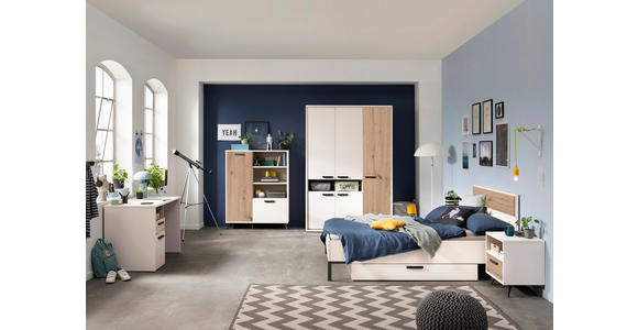 BETT 120/200 cm in Kaschmir - Kaschmir/Anthrazit, KONVENTIONELL, Holzwerkstoff/Metall (120/200cm) - Xora