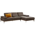 ECKSOFA 16580 Sprint in Mikrofaser Mokka  298/176 cm  - Beige/Bronzefarben, Natur, Textil/Metall (298/176cm) - Valnatura