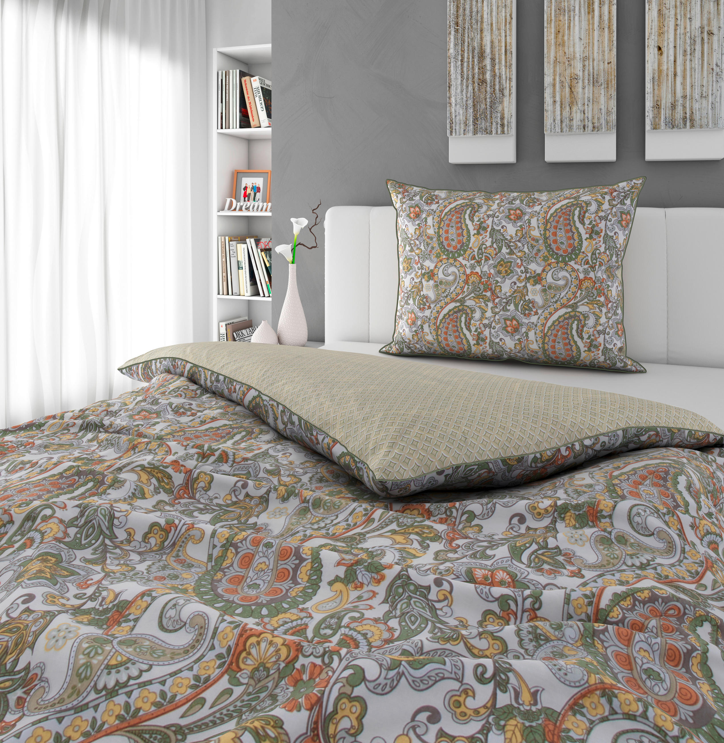 OBOJSTRANNÁ POSTEĽNÁ BIELIZEŇ, satén, viacfarebná, 140/200 cm - viacfarebná, Konventionell, textil (140/200cm) - Esposa