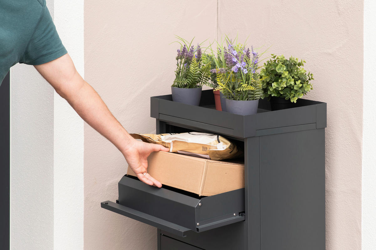 PAKETBOX  - Anthrazit, KONVENTIONELL, Metall (37/50/105cm)