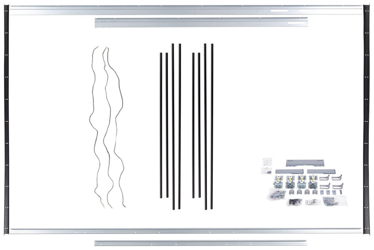 MONTAGEPAKET   - Schwarz, KONVENTIONELL, Kunststoff/Metall (360/242cm) - Hom`in