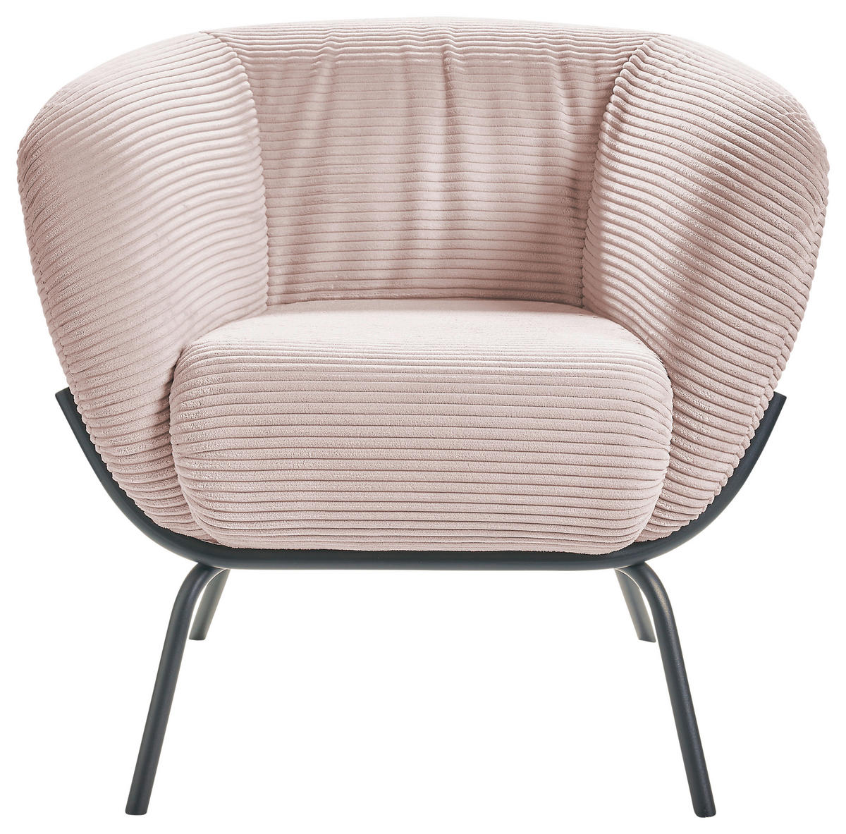 COCKTAILSESSEL in Cord Rosa  - Rosa, Design, Textil (79/71/74cm) - Lomoco