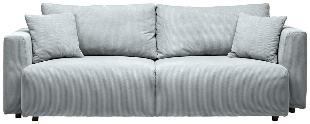 SCHLAFSOFA  mit Stoffauswahl, Schlafen auf Sitzhöhe, Rücken echt Cord Grau  - Schwarz/Grau, Design, Kunststoff/Textil (250/92/105cm) - Carryhome
