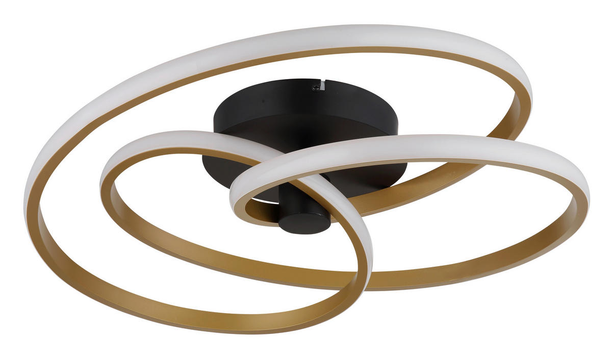 STROPNÍ LED SVÍTIDLO, 50/50/16 cm - černá/opál, Design, kov/plast (50/50/16cm) - Globo