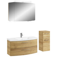 BADEZIMMER 4-teilig  in 131 cm  - Chromfarben/Eichefarben, KONVENTIONELL, Glas/Holzwerkstoff (131cm) - Pelipal