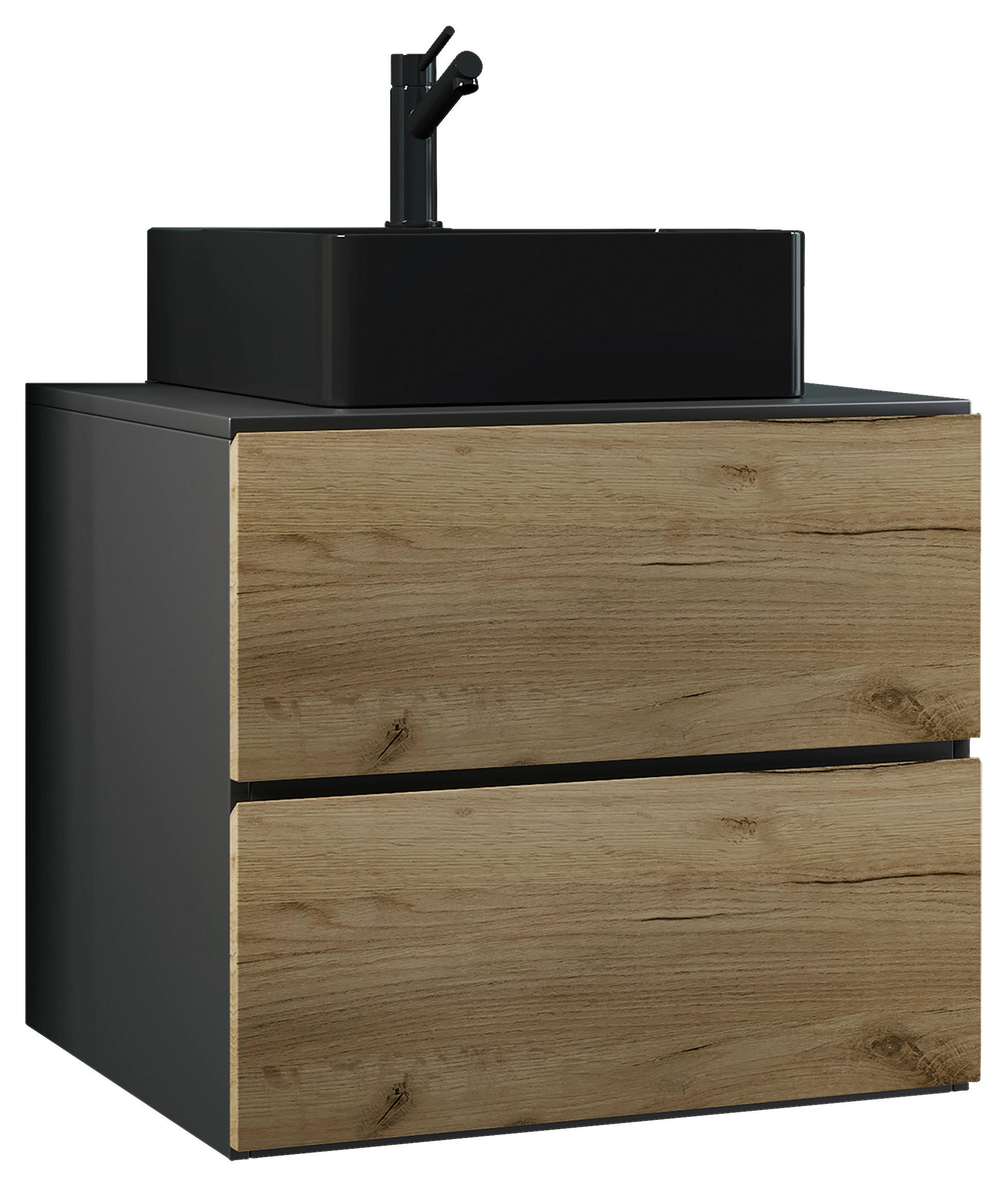 WASCHTISCHKOMBI 61 cm  - Honigeiche/Anthrazit, MODERN, Keramik/Holzwerkstoff (61cm) - MID.YOU