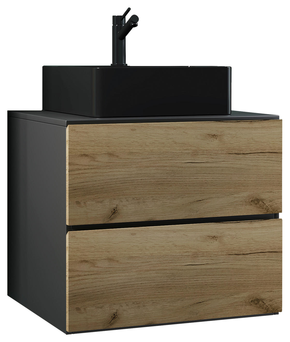 WASCHTISCHKOMBI 61 cm  - Honigeiche/Anthrazit, MODERN, Keramik/Holzwerkstoff (61cm) - MID.YOU