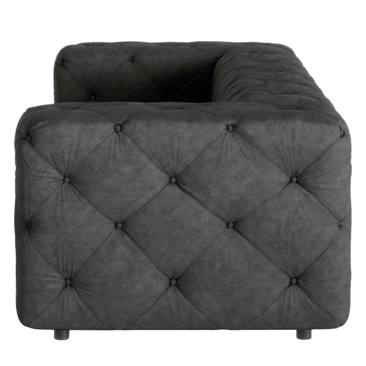 3-SITZER-SOFA Mikrofaser Anthrazit  - Anthrazit/Schwarz, Design, Kunststoff/Textil (230/71/100cm) - P & B