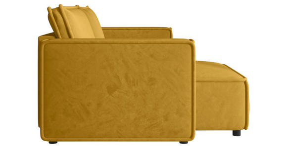ECKSOFA Senfgelb Webstoff Zierkissen, Rückenkissen, Rücken echt  - Senfgelb/Schwarz, MODERN, Kunststoff/Textil (153/250cm) - Xora