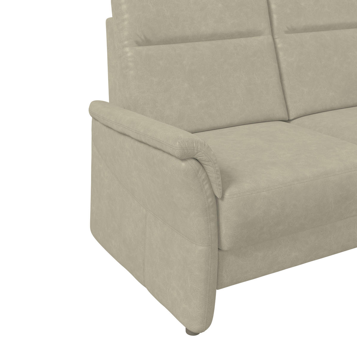 2,5-SITZER Mikrofaser Hellgrau  - Hellgrau/Schwarz, Konventionell, Kunststoff/Textil (170/99/91cm) - Elegando