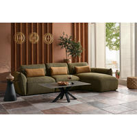 ECKSOFA Dunkelgrün Chenille  - Dunkelgrün/Schwarz, Design, Kunststoff/Textil (340/190cm) - Emilio Belluti