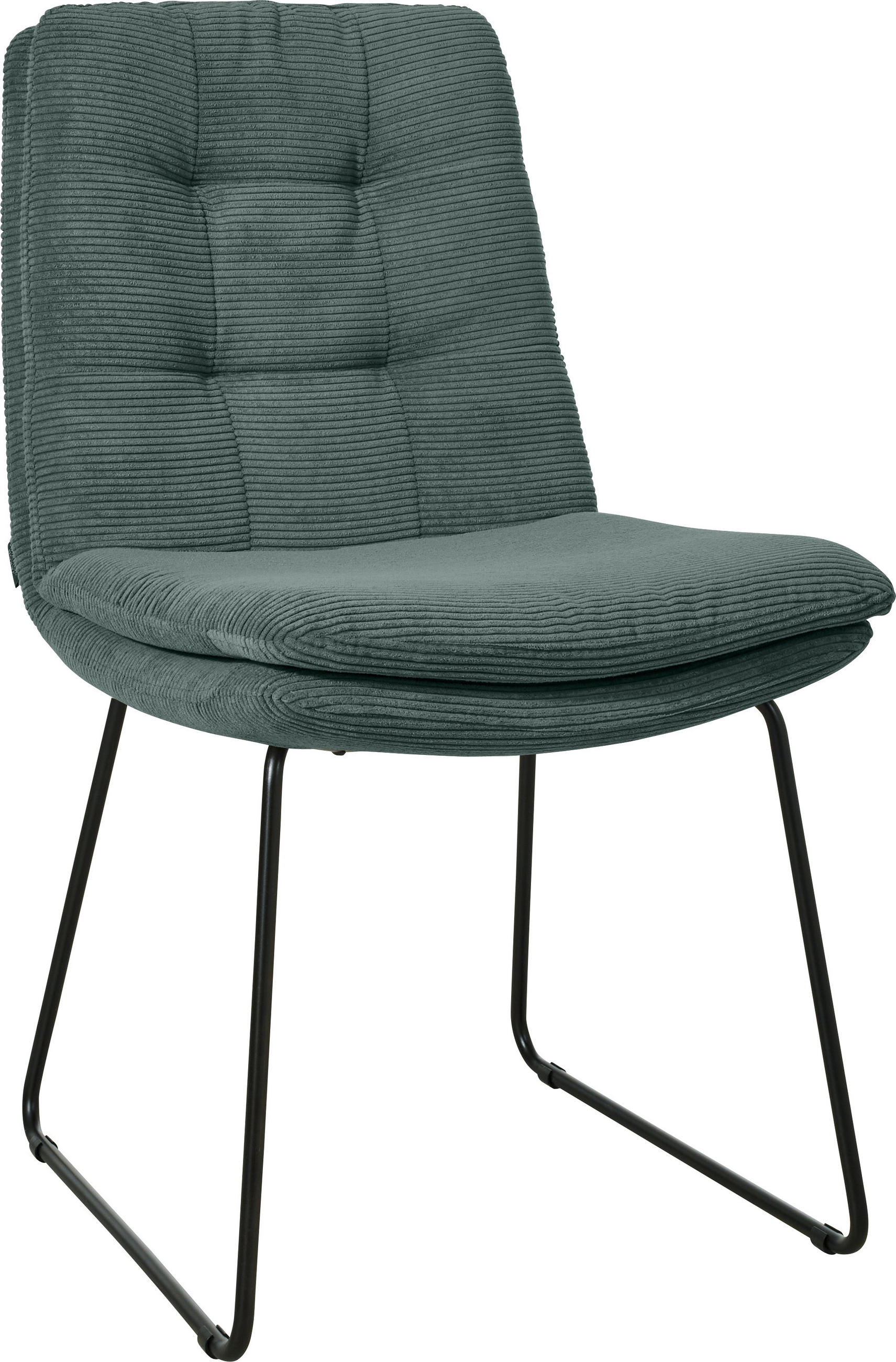 STUHL  Stoffauswahl, Typenauswahl, Gestellauswahl Cord  Grün  - Schwarz/Grün, Design, Textil/Metall (49/90/68cm) - Johann Jakob