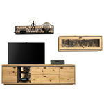 WOHNWAND  in Graphitfarben, Eiche Artisan  303/190/49 cm  - Schwarz/Graphitfarben, Design, Glas/Holzwerkstoff (303/190/49cm) - Cantus