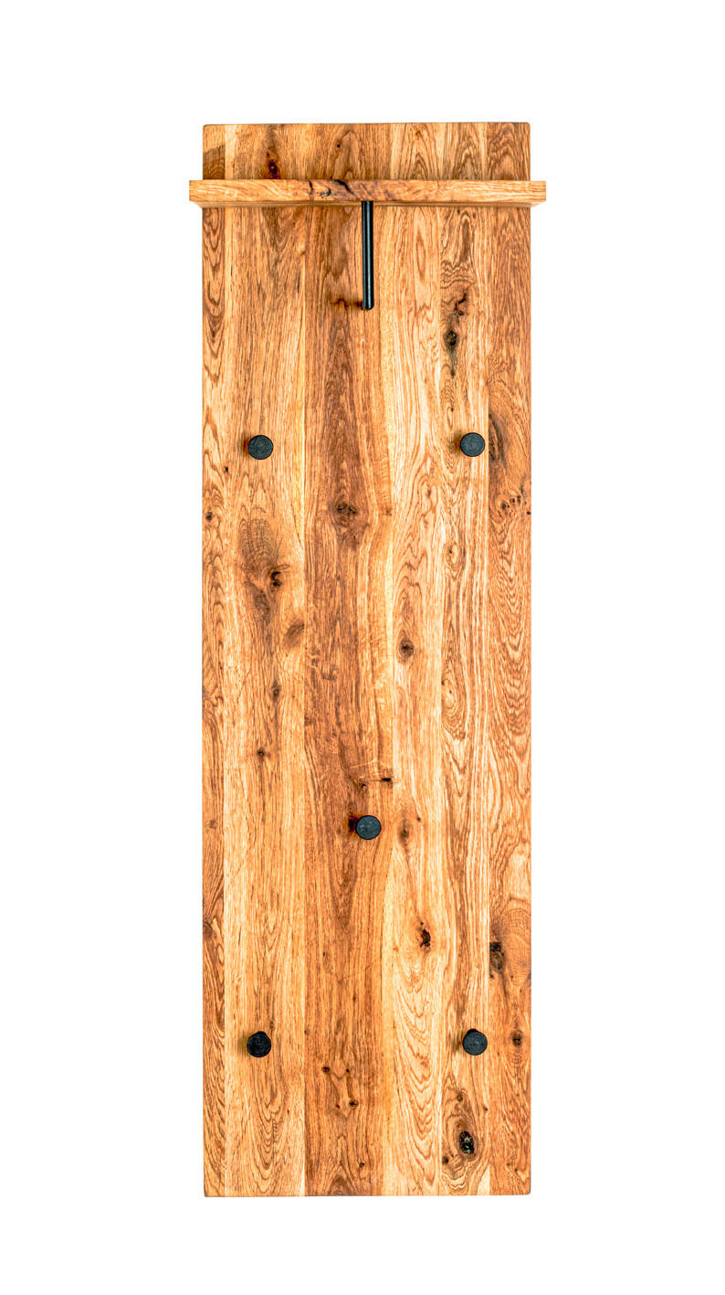 WANDGARDEROBE in Eiche massiv Schwarz, Eichefarben - Eichefarben/Schwarz, Basics, Holz/Metall (30/100/20cm)