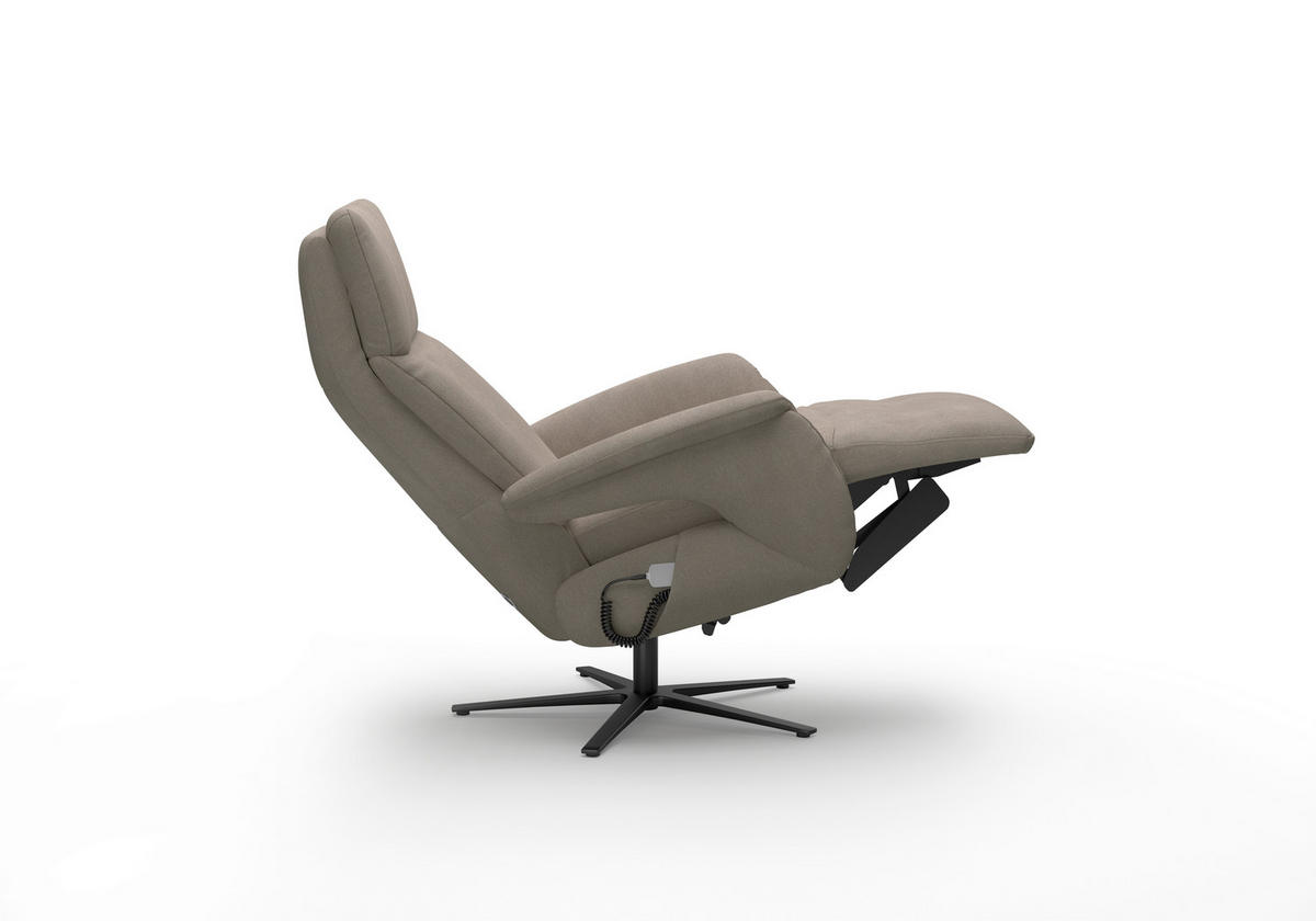 RELAXSESSEL in Textil Schlammfarben  - Schlammfarben/Schwarz, Basics, Textil/Metall (86/111/86cm) - Sit & More