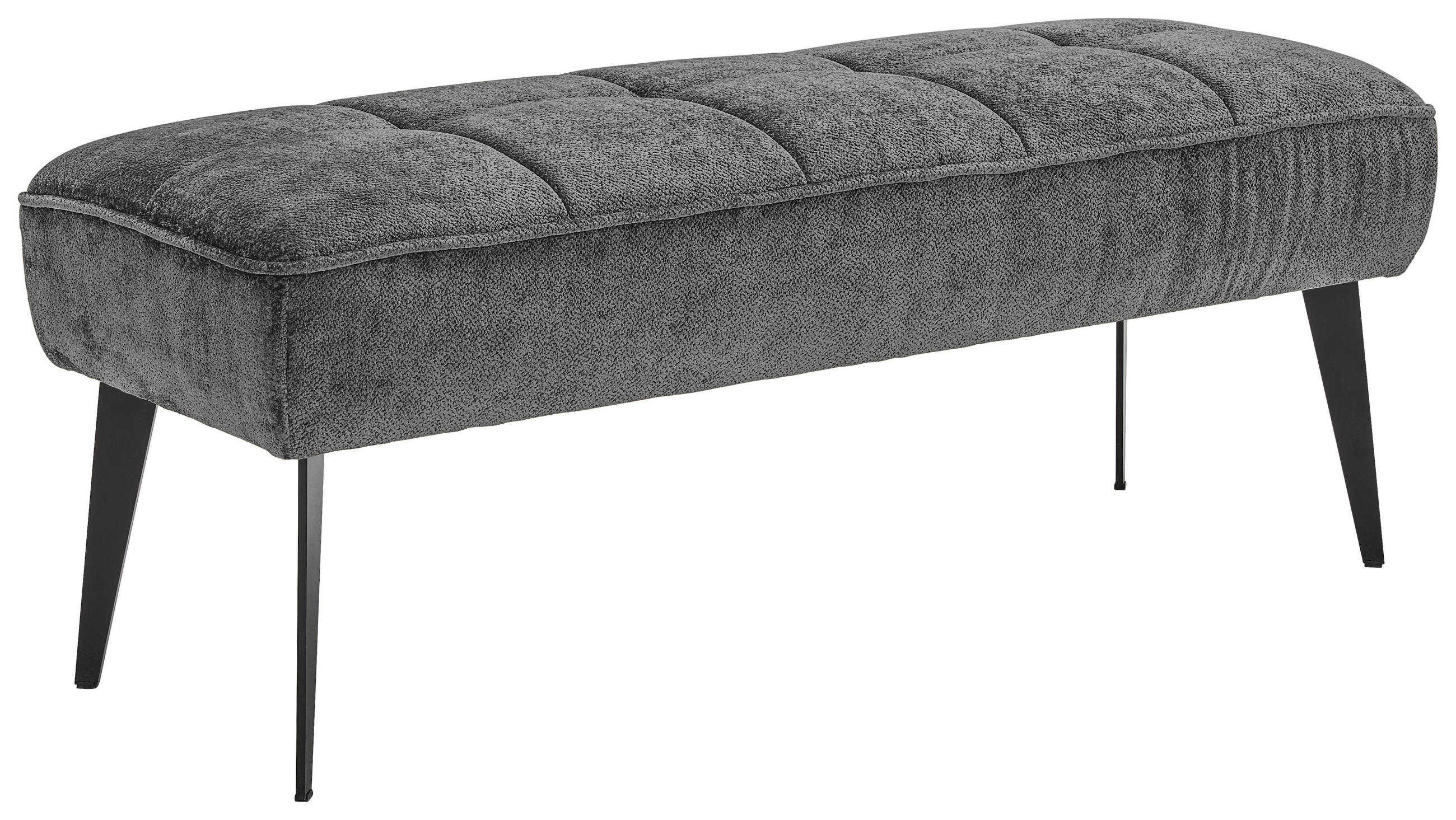 SITZBANK 133/54/47 cm Webstoff Graphitfarben Metall  - Schwarz/Graphitfarben, MODERN, Textil/Metall (133/54/47cm) - Welnova