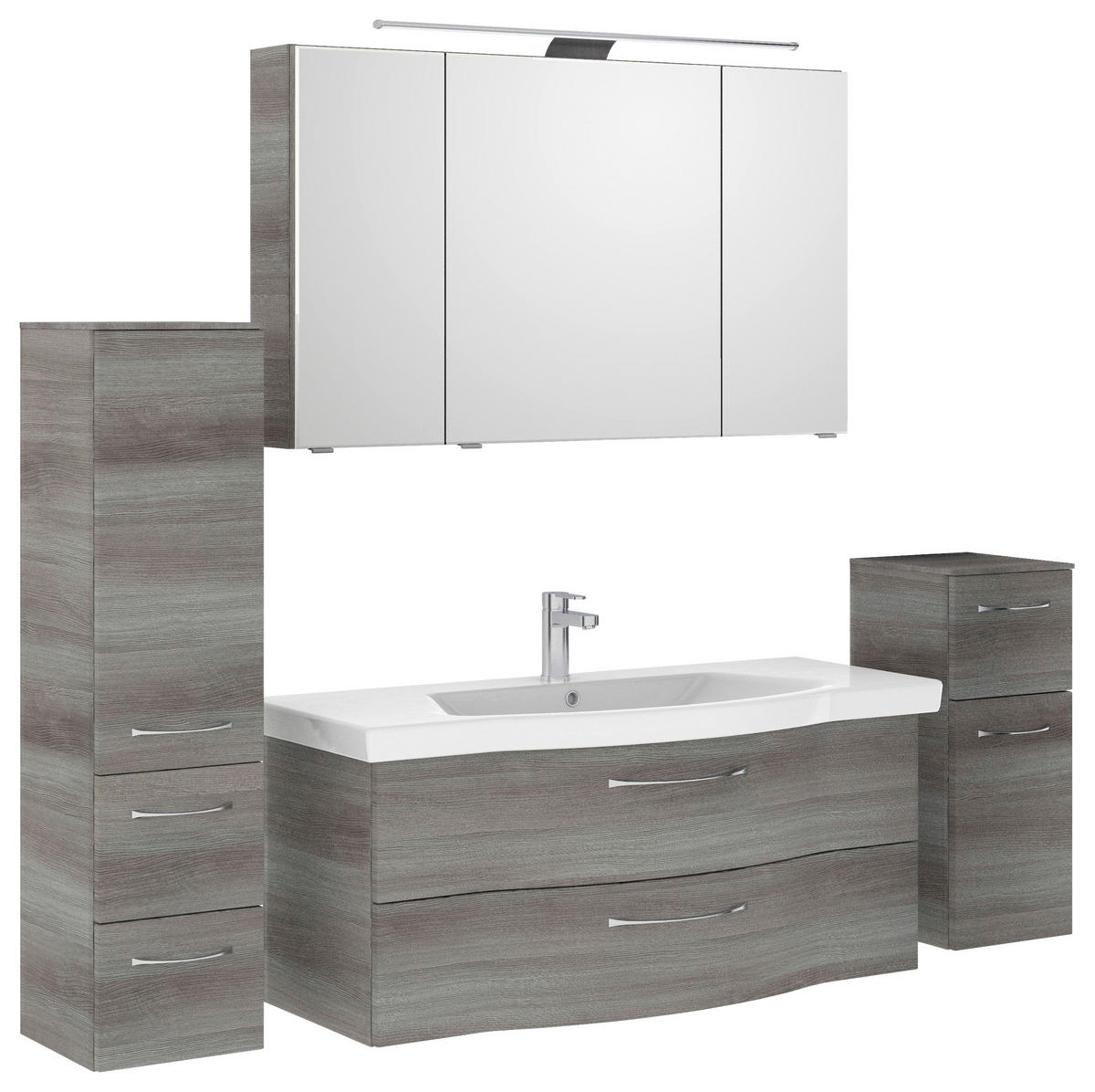 BADEZIMMER 5-teilig  in 182 cm  - Chromfarben/Graphitfarben, KONVENTIONELL, Glas/Keramik (182cm) - Pelipal